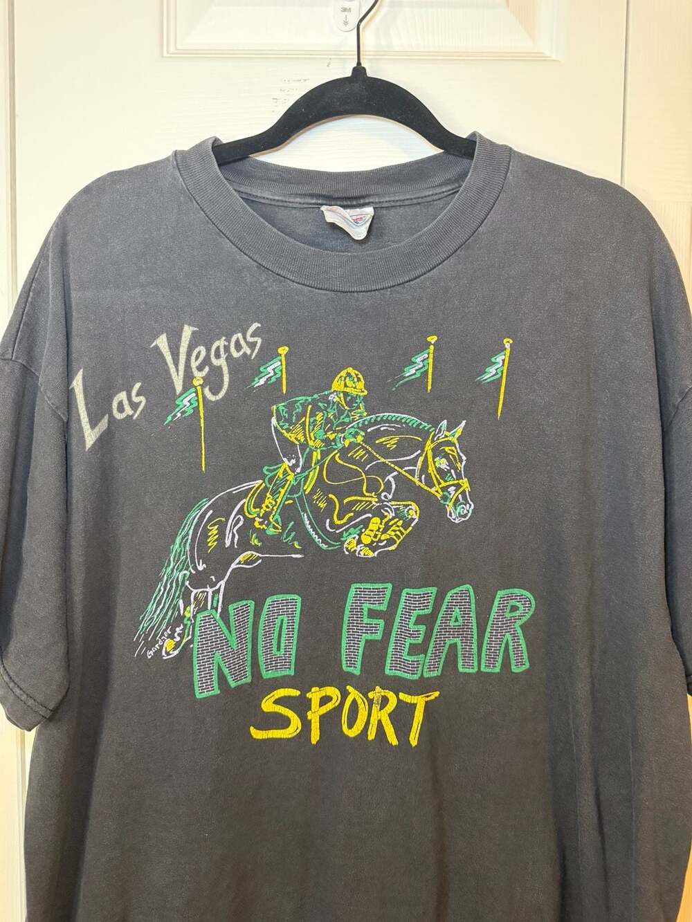 Vintage Hanes Las Vegas No Fear Sport Horse Jumper Graphic T-Shirt